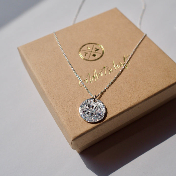 Hammerschlag optik Kette Silber